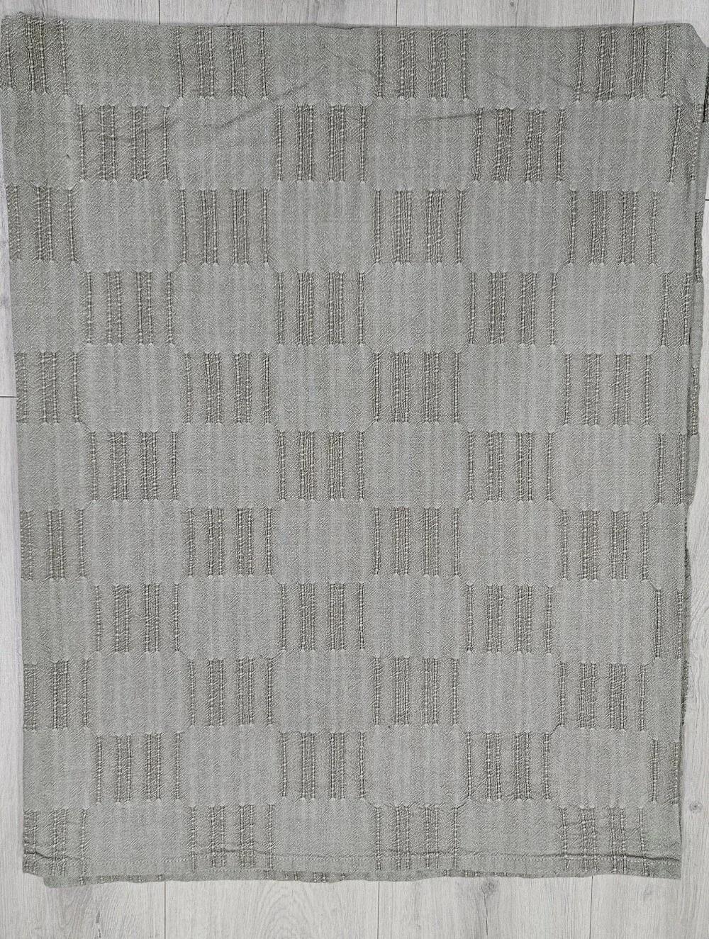 Dansk Matera Sage Grey Stone Thick Cotton Tablecloth Textured Muted MCM 56x92